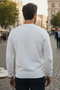 Men's Focus Flexible Fabric Soft Textured Casual Sweatshirt Ecru M401-R0342-01 - 3
