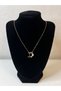 316L Steel Gold Color Letter D Zircon Stone Flower Detail Necklace - 2
