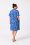 Women's Paris Collar Patterned Large Size Oversize Loose Cut Summer Viscose Dress - 4