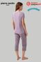 Paris Premium Women's Modal Cotton Comfortable Fit Short Sleeve Capri Pajama Set - 4