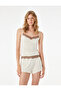 Lace Detailed Comfortable Cut Shorts Pajama Bottoms