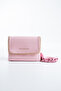 Pink Covered Four-Compartment Shoulder and Crossbody Women's Bag with Scarf and Chain Detail - 2