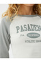 College T-Shirt Color Block Printed Long Sleeve Crew Neck Cotton - 5
