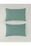 Novella Premium Cotton Textured 2-Piece Pillowcase 50X70 cm Dark Seledon