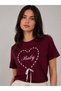 Women's 100% Cotton Baby Printed Ribbon Detail T-Shirt - 2