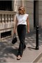 Padded basic t-shirt black - white color cotton