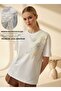 Women's Crew Neck Embroidered Detail Lycra Combed Cotton Blouse 26071 - 2