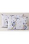 Pillow Cover 2 Pieces Cream Blue with Coffee Flower Pattern Colorful (48X65)High Quality Useful Stylish Beautiful - 3