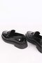 Women's Genuine Leather Buckle Detailed Loafer Shoes Black Patent Leather - 3