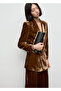 Velvet Double-Breasted Fabric Blazer Jacket - 8