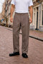 Men's Daily Basic Cotton Brown Fabric Trousers