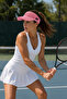 Women's Pink W Embroidered Uv Protection Tennis Golf Visor Summer Hat - 4