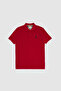 Men's Slim Fit Polo Collar Claret Red Basic T-Shirt 50324998-Vr014 - 6