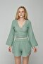 %100 cotton muslin two-piece set with Tie-Detail shorts. - 3