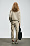 Angelına Women's Knitted Sweatshirt Beige - 6