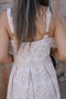 Beige Strappy Pleated Fishtail Midi Dress - 4