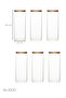 4-3 Bamboo Vacuum Lid Round Borosilicate Glass 6-Piece Jar Set Storage Container 2100ml 10X30Cm - 6