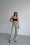 High Waist Asymmetrical Belted Wide Leg Jean Pants - 3