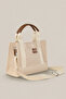 Women's Cream Canvas Tote Bag 232