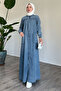 Mayra Robe Pocketed Denim Dress - Ice Blue