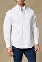 Luca Twill Cotton Comfort Fit White Button down Collar Men's Plain Shirt