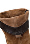 Women's Beige Thick Heeled Suede Leather Cowboy Boots 26Pfd207610 - 8