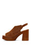 Women's Tan Ankle Boots Buckled Platform High Block Heel Lu Suede Leather Sandals 26Sfd181910 - 3