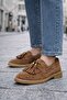Women's Tan Tasseled Suede Leather Loafers 26Pfd510510 - 5