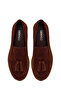 Women's Brown Tasseled Suede Leather Loafer 26Pfd510810 - 4