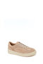 Women's Beige Lace-Up Thick Sole Suede Leather Sneaker 26Pfd511210 - 7