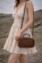 Women's Brown Braided Crossbody Bag 26Sbd281829 - 2