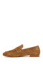Women's Tan Suede Leather Masculine Loafer 26Pfd260310 - 3