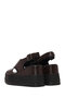 Women's Brown Ankle Buckle Wedge Heeled Leather Sandals 26Sfd152918 - 7