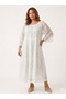 White Italian Plus Size Lace Laced Lined Long Dress 42 - 50 Size