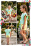 Girl's T-Shirt with Tie, Single Jersey