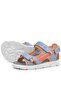Genuine Leather Ice Gray Orange Children's Sandals Shoes - 6