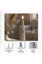 Marbella Led Marbled Conical Taper Candle Dia5.5x25cm - White - 6