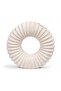 Rae Ceramic Ribbed Donut Vase 24.3x9x23cm - White - 4