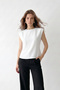 Ecru Padded Crew Neck Blouse 2820 - 2