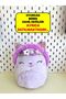 Colorful Beaded Cat Ear Plush Party Crown - Lilac - Doll Not Included - 5