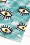 Nazar Eye Motif Beach Towel Coverlet - Bohemian Turquoise Modern Quick-Drying Microfiber Towel Coverlet - 3