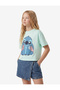 Licensed Stitch Printed Glittery Crew Neck Short Sleeve Cotton T-Shirt - 3