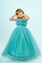 Water Green Belt Detailed Girl's Party Dress - 4