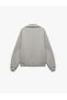 Printed Half Zipper Gray Women's Sweatshirt 6Wal10226Ik - 4