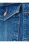 Oversized Long Denim Jacket Faux Leather Collar - 6