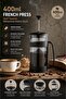French Press - Barista Durable Material Filter Coffee and Herbal Tea Pot 400 ml Camping Cup Enjoyment Cup