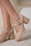 Nude Patent Leather Women's Heeled Shoes Tr18Ms08B - 7