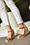 P241612017 Leopard Straw Wedge Women's Shoes - 4