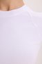 Women's Slim Fit Crew Neck Raglan Sleeve 100% Cotton White T-Shirt Blouse - 7