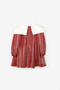 Red Long Sleeve Collar Detailed Glitter Girl's Dress - Maya - 3
